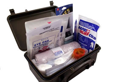 First Aid Kit in Plastic Waterproof Box