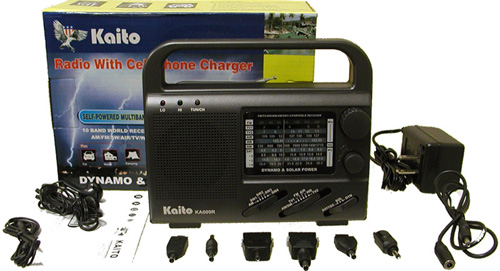 Solar and Dynamo Powered Radio With Cell phone Charger