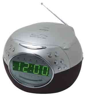 Jensen AM/FM Stereo Dual Alarm/Weather Band Clock Radio with Top