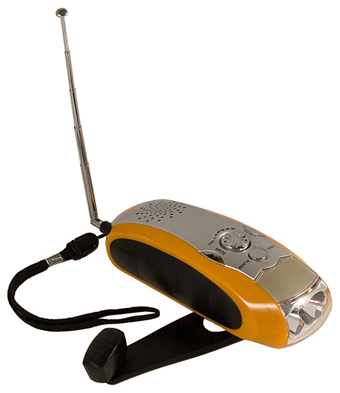 Dynamo flashlight and FM radio