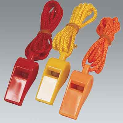 Plastic Whistle with lanyard (250 minimum)