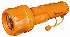 A case of water-resistant, 2 D-cell battery-operated flashlights (72 pieces/case)