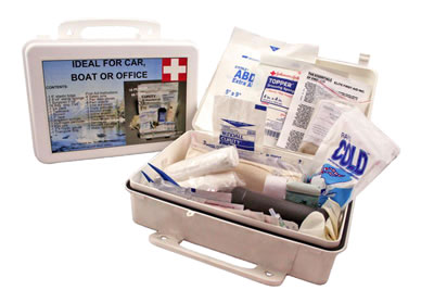 Automotive First Aid Kit in the Plastic Box
