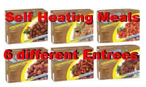 12 pack of Self Heated MRE Entrees<br> 5 Year Shelf Life<br>Free Shippping!