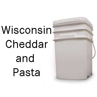 Wisconsin Cheddar and Pasta Bucket <br> 60 Servings! <br> Free Shipping!!! </br>