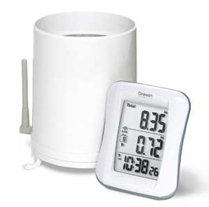 Wireless Rain Gauge with 10-Day Rainfall Memory and Digital Cloc
