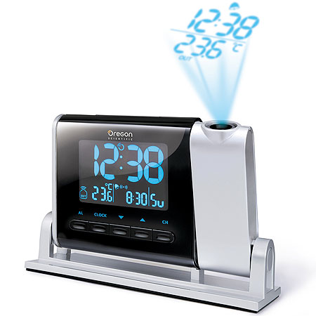 Self-Setting Atomic Projection Clock with Outdoor Temperature