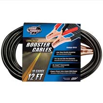 12' Light Duty Booster Cables - 10GA