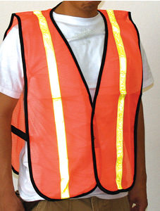Orange Safety Vest with reflective stripes