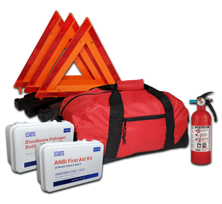 NEMT DOT OSHA Compliant All-in-One Kit with 25 Person ANSI First Aid Kit