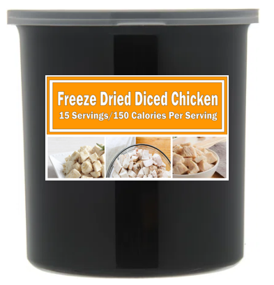 Freeze Dried Diced Chicken <BR> Premium Emergency Food Supply <BR> Shipping included!
