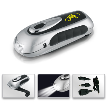 DYNAMO LED FLASHLIGHT WITH PHONE CHARGER