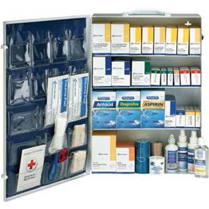 150 Person 4 Shelf First Aid Metal Cabinet, ANSI B+, Type I & II With Medication