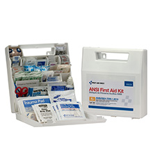 50-Person ANSI A+ First Aid Kit, 9 1/2"L x 10"H x 3"W, Plastic