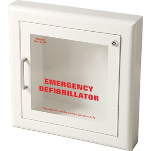 Life Start Series AED Semi-Recessed Wall Cabinet w/Siren