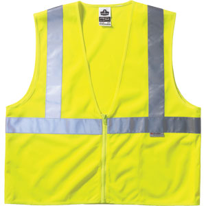 GloWear Vest w/ Zipper Closure, Lime, L/XL