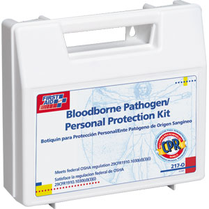 25-Piece Personal Bloodborne Pathogen Kit w/CPR Shield