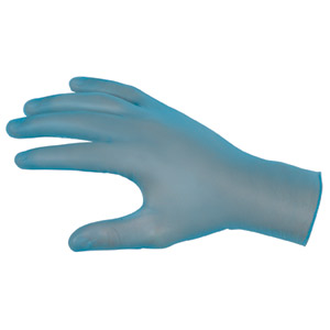 SensaGuard Blue Powdered Vinyl, Disposable Gloves