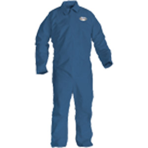 Denim Blue, Zipper Front, Elastic Back, Wrists & Ankles A20 Coveralls, L, 24/Case