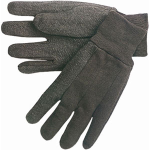 Brown Jersey Gloves w/Mini Dots