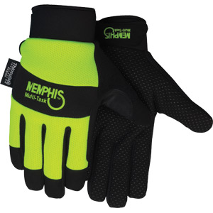 (PR)GLOVE MULTITASK HIVIS LIME W/DOTTED PALM LG INSULATED
