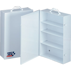 4 Shelf Empty Metal Industrial Cabinet, Swing Out Door