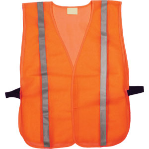 Mesh Vest, Lime, 1" Silver Stripes
