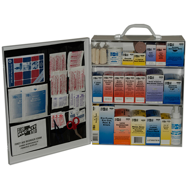 Industrial First Aid Station, 3-Shelf w/ Door Pouch