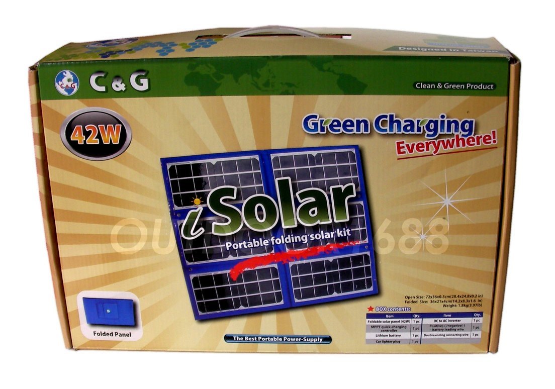 42 Watts Portable Solar Panel Battery Charger Kit