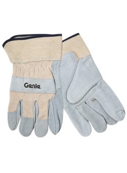 Split Leather Glove w/Safety Cuffs<br>White