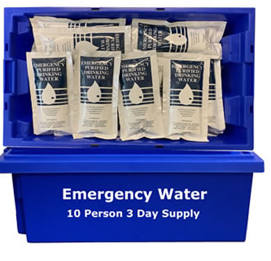 10 Person Emergency Water in Stackable Container