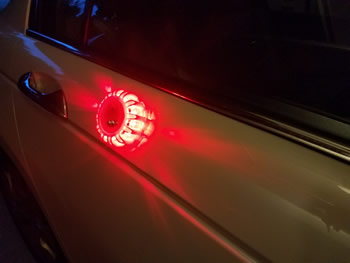 LED Flare Attached to Car Using Build-in Magnet