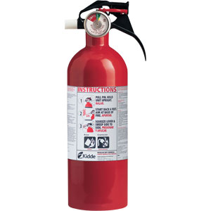 Kidde 2 lb BC Fire Extinguisher w/ Nylon Strap Bracket (Disposable)