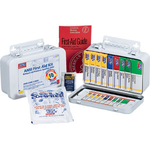 10-Unit ANSI First Aid Kit w/Gasket (Metal)