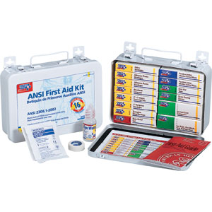 16-Unit ANSI First Aid Kit w/Gasket (Metal)