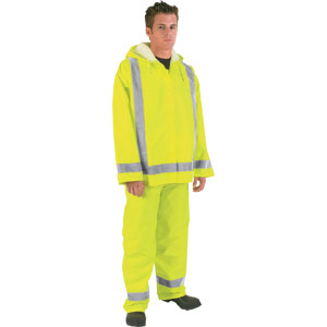 Luminator, .16mm, PU/Poly, Class III Jacket, Reflective Tape, Fluorescent Lime, 2X-Large