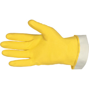 Yellow Flocked Latex, 18 Mil, Straight Cuff, Size 9.5