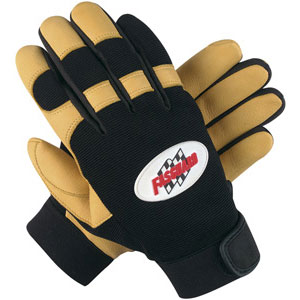 Deerskin Leather Palm, Black/Tan, L