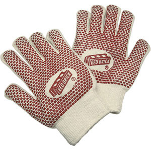 Red Brick 2 Ply Loop-In Terry Nitrile Blocks 2-Sides Large Gloves