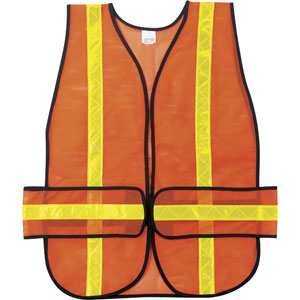 General Purpose, Chevron Poly Mesh, Orange Safety Vest