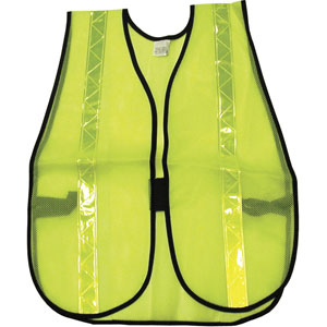 General Purpose Poly Mesh, Lime Safety Vest w/Lime Stripes
