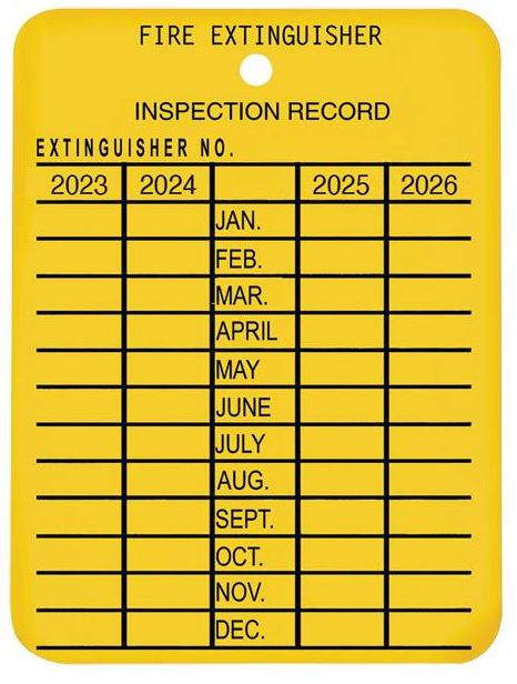 Case of 100 - Plastic 4-Year Inspection Tag