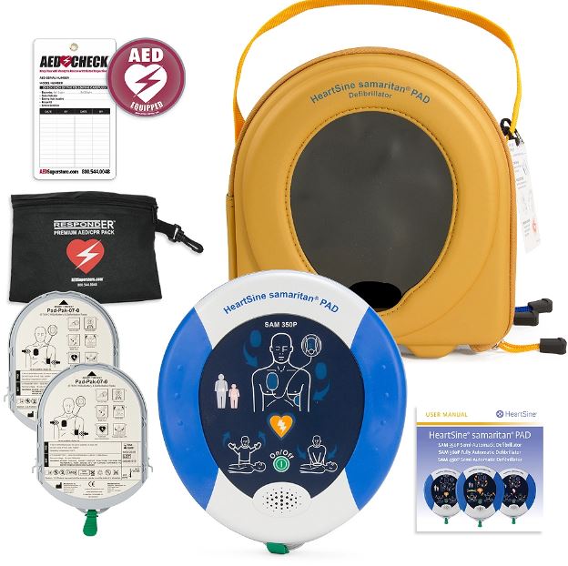 HeartSine Samaritan Semi-Automatic 350P PAD AED Aviation Value Package- Shipping Included
