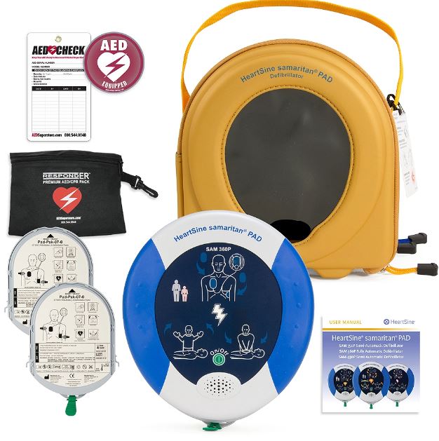 HeartSine Samaritan Fully-Automatic 360P PAD AED Aviation Value Package- Shipping Included