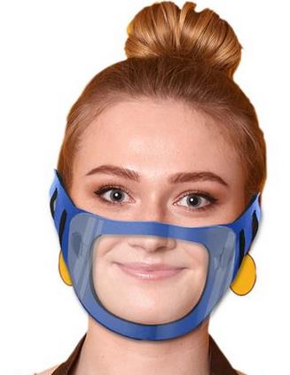 Set of 125- Clear Window Tri-Slot Face Masks