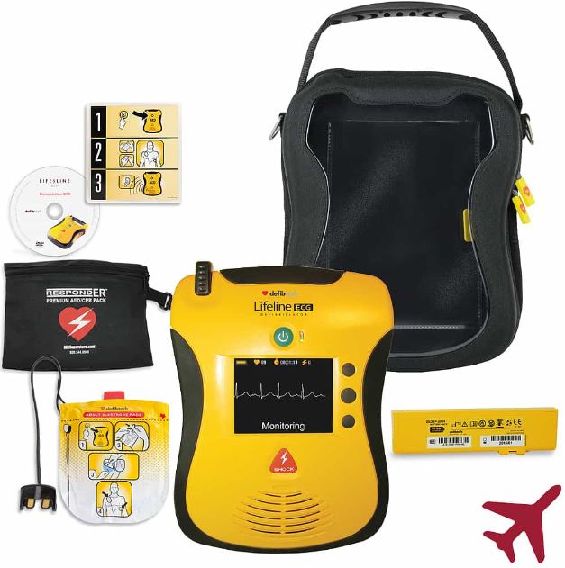 Defibtech Lifeline ECG Aviation AED Set- Shipping Included