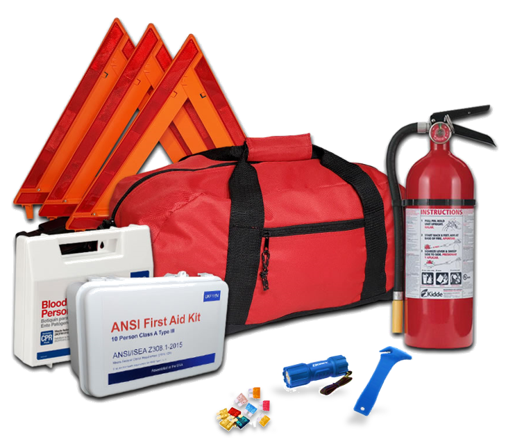 NEMT DOT OSHA Compliant Kit with 5lb, 3A40BC Fire Extinguisher