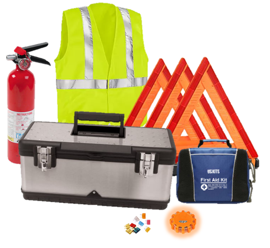 USKITS DOT OSHA Truck Safety Kit in Metal Box