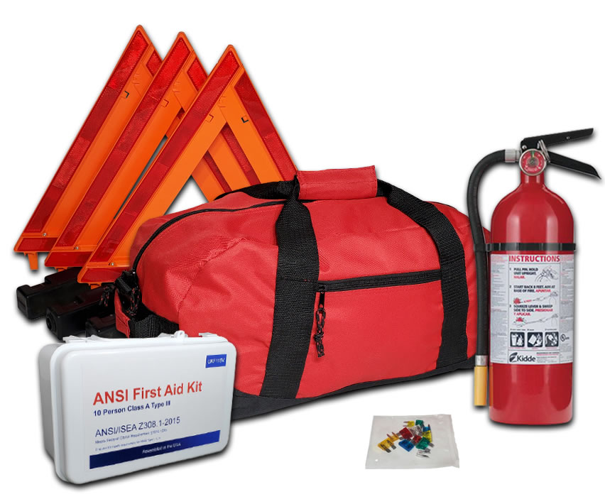 USKITS Essential DOT OSHA ANSI Compliant Kit with 5lb 3A40BC Fire Extinguisher