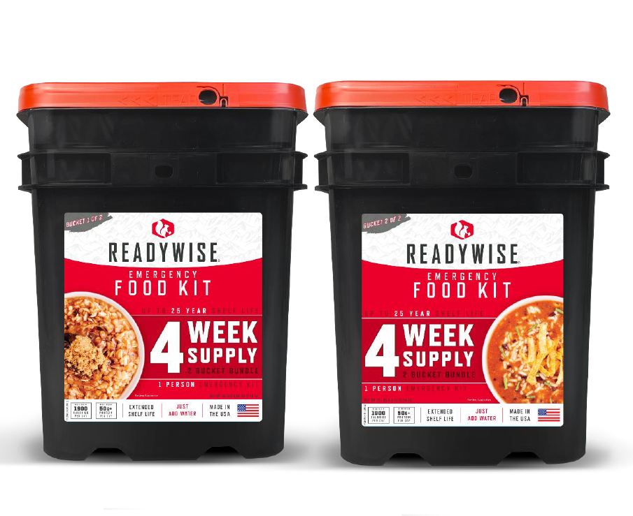2 Bucket 4-Week Emergency Food Supply - Shipping Included